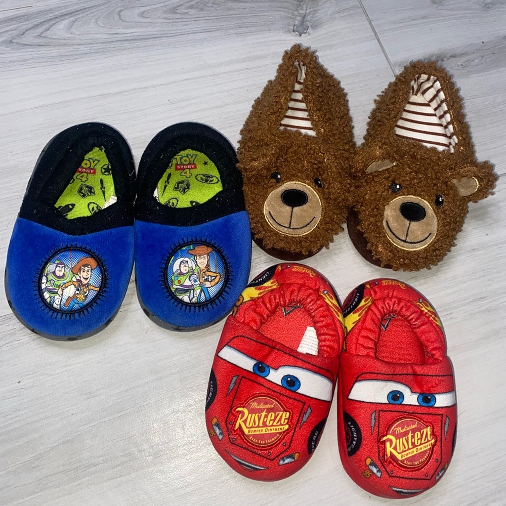 Disney Kids Slippers - Blue, Red, Brown
